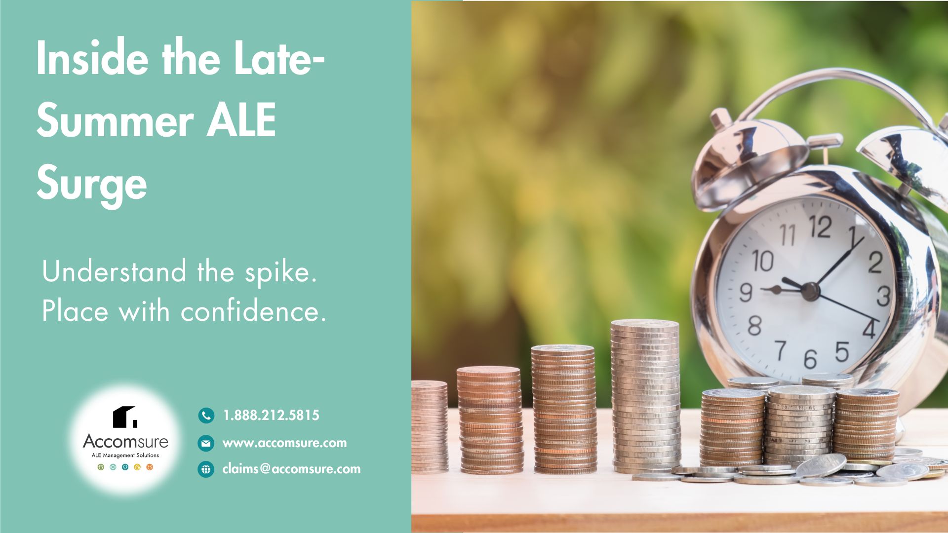 A clock surrounded by coins to identify the importance of timing to avoid late summer surge pricing.